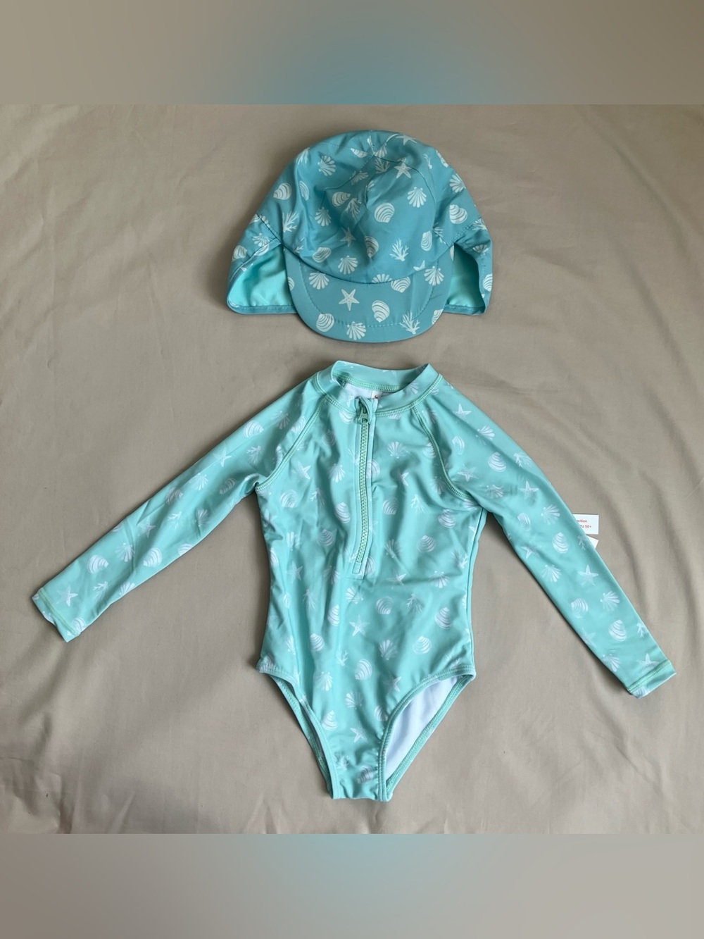 Joe Fresh UPF 50+ Rashguard Swimsuit Size 3 & Sun Hat – Size 4–5 – NWT/NWOT